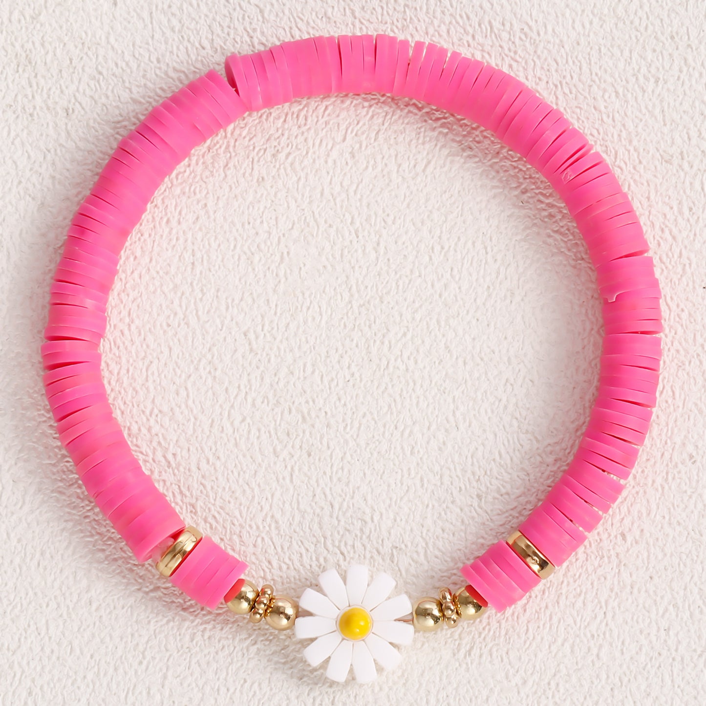 Casual Geometric Round Floral Resin Plated Bracelet for Women