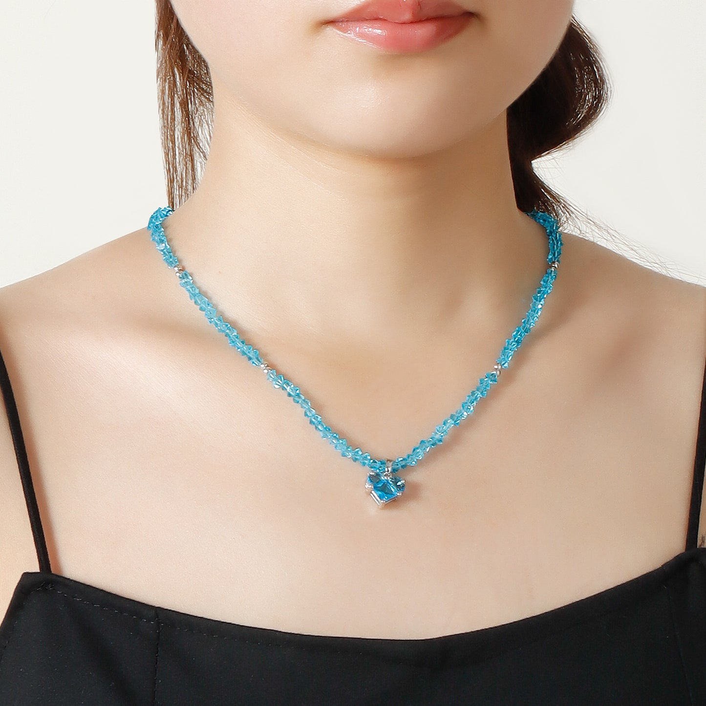 Handmade Beaded Heart Pendant Necklace with Glass Seed Beads for Women