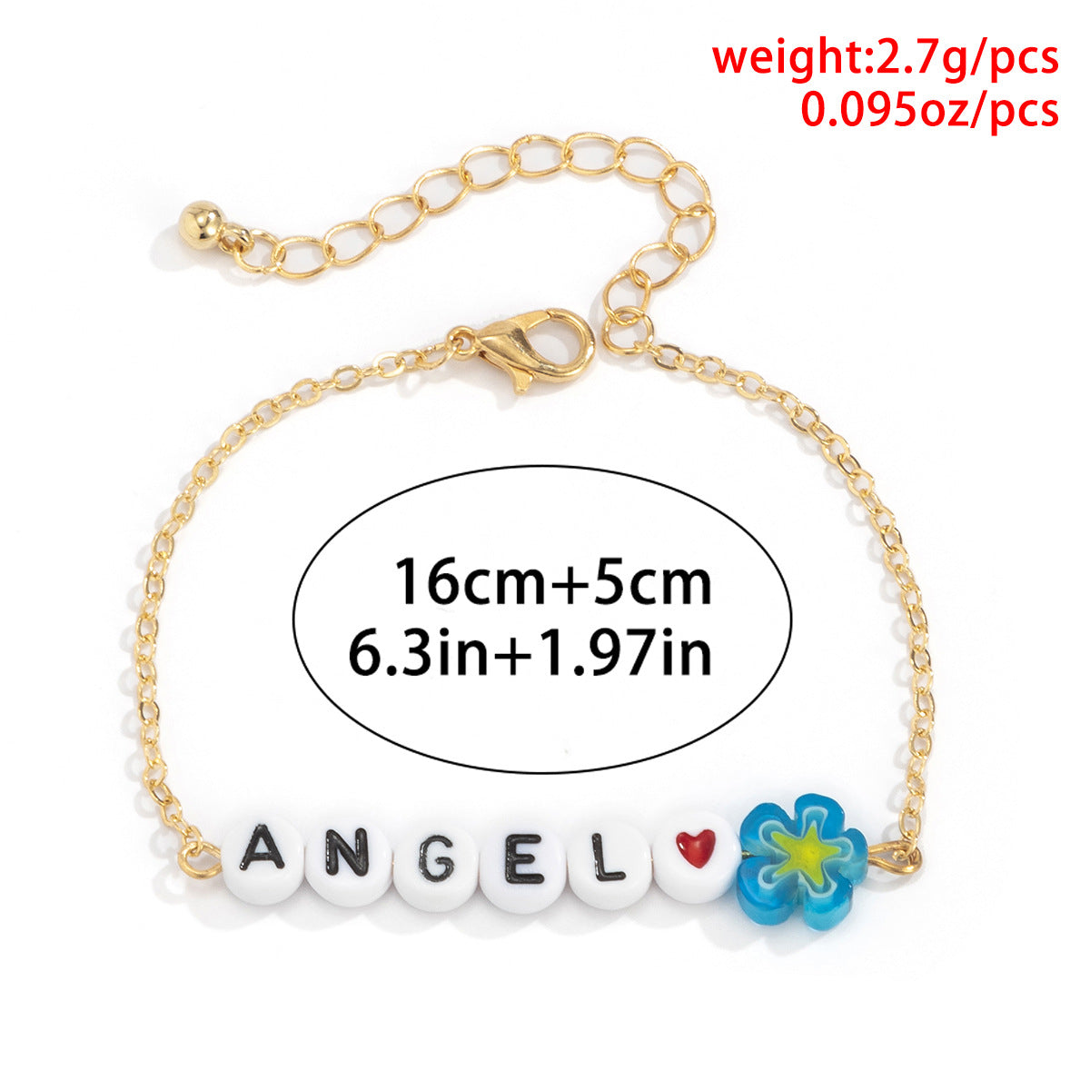 Minimalist Floral Acrylic Beaded Necklace and Bracelet Set with Curb Chain