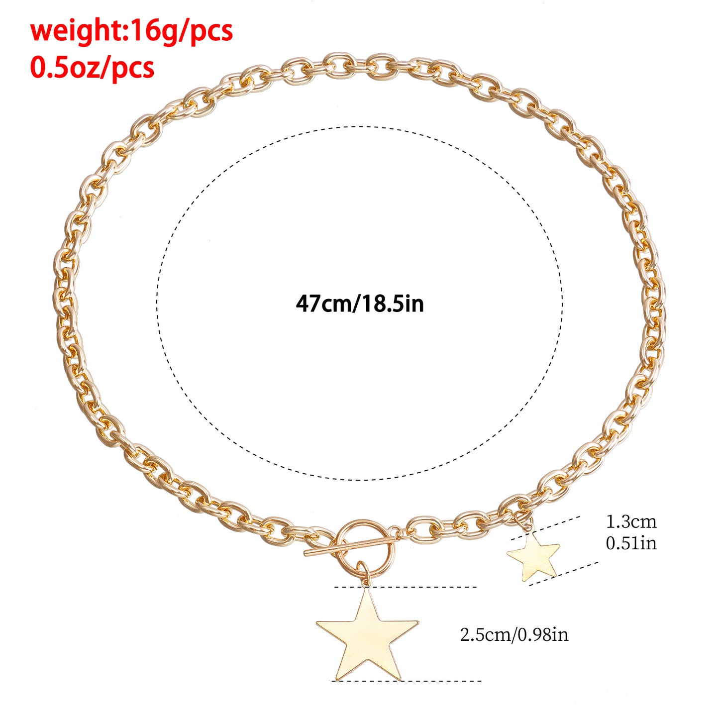 Minimalist Geometric Star Pendant Necklace Set for Women with Alloy Chain and Electroplated Finish