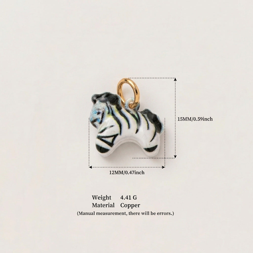 Minimalist Colorful Animal Drip Oil Plated Stainless Steel Pendant
