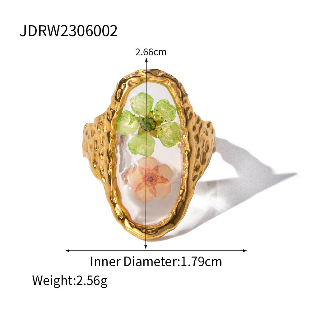 Elegant Geometric Stainless Steel Ring with Cubic Zirconia Plated Finish for Women