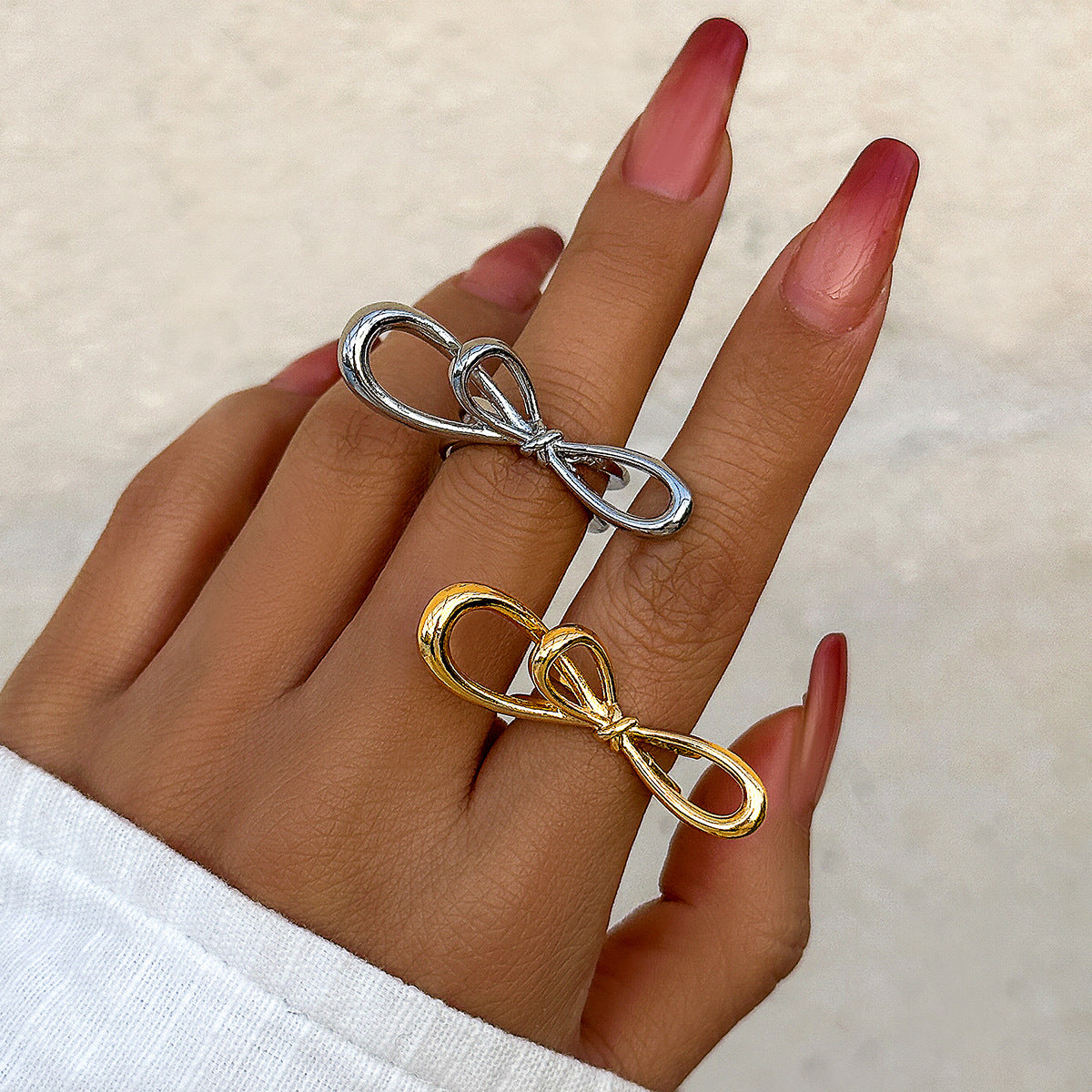 Minimalist Alloy Plated Butterfly Ring for Women