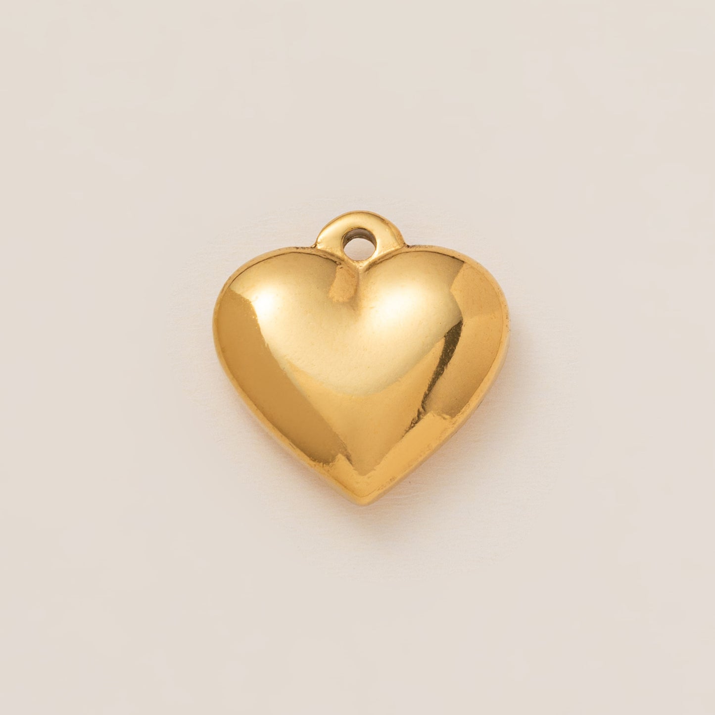 Casual Heart Shape Titanium Steel 18K Gold Plated PVD Charm Bar Necklace for Unisex