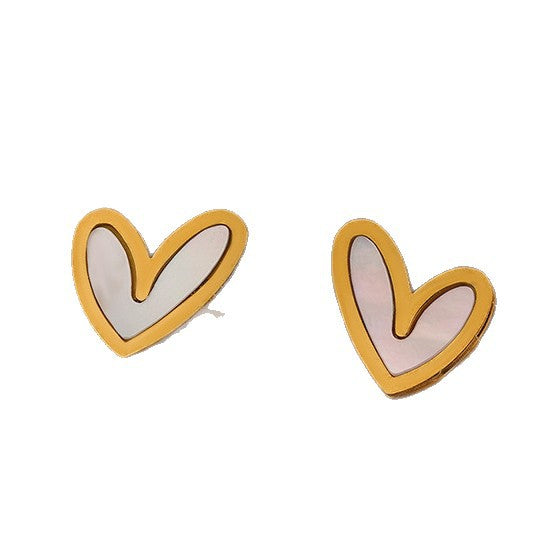 Elegant Irregular Heart 18K Gold Plated Stainless Steel Necklace Bracelet Earring Set