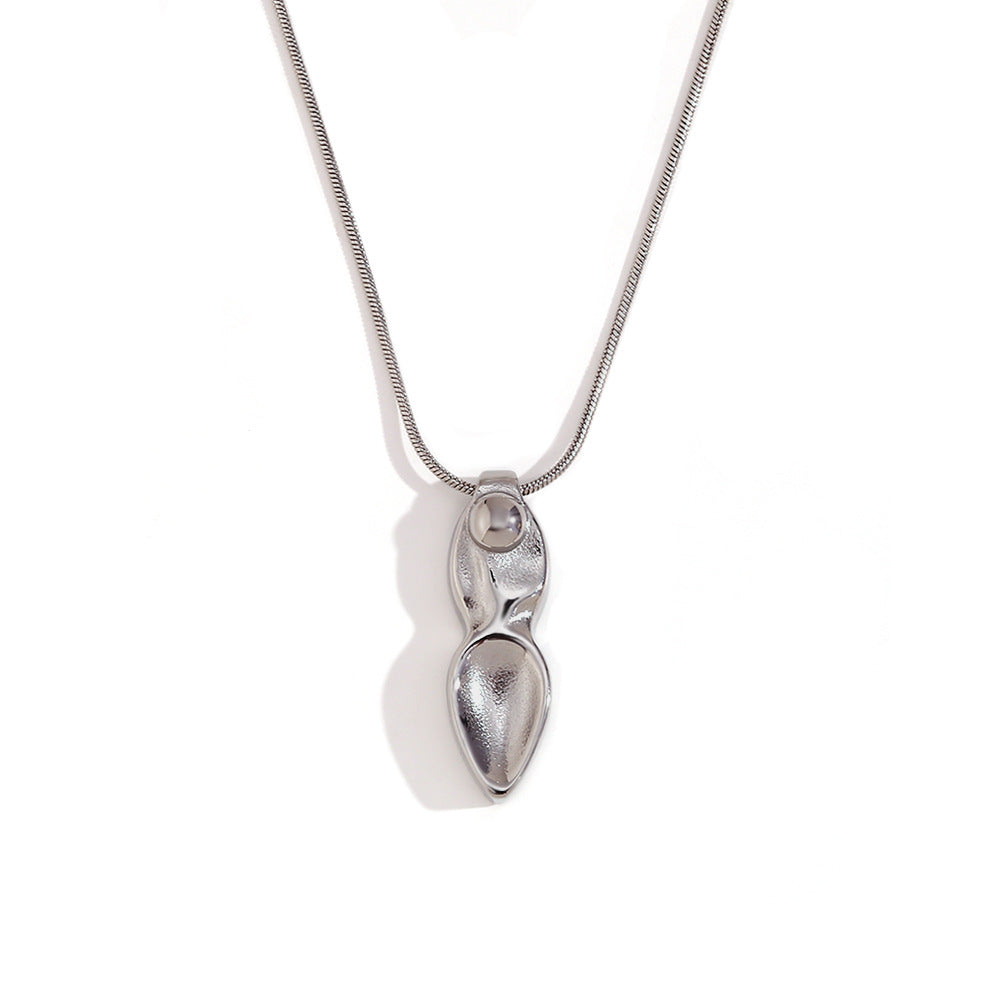 Collana con Pendente a Spada Corta Geometrica Minimalista da Donna in Acciaio Inossidabile Placcato Oro 18K
