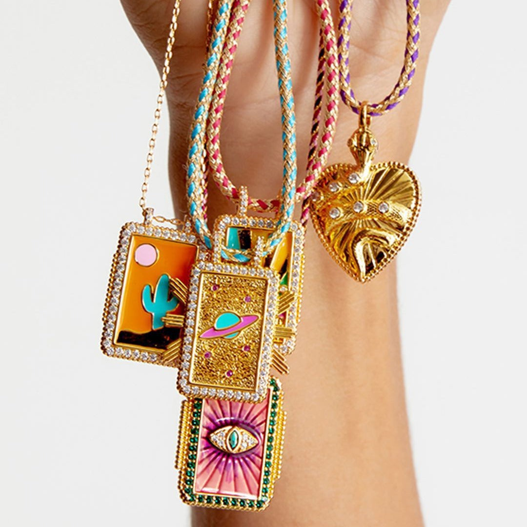 Collana con Pendente Vintage a Forma di Serpente da Donna con Intarsio di Zirconi su Catena in Rame Placcato