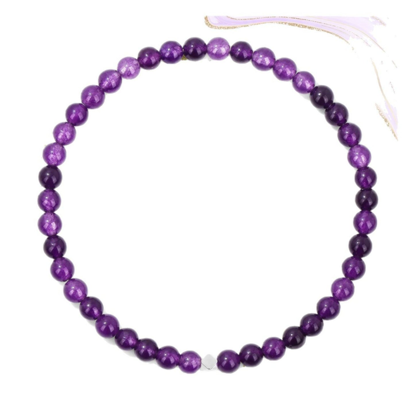 Minimalist Natural Crystal Agate Square Bead Stretch Bracelet for Women
