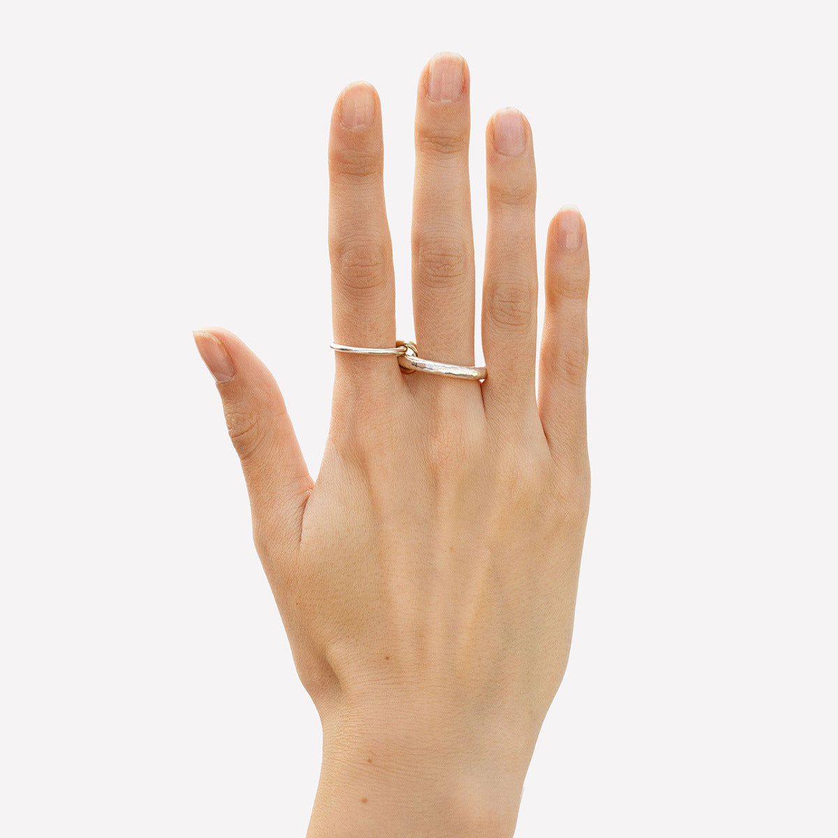 Anello da donna geometrico rotondo in acciaio inossidabile placcato