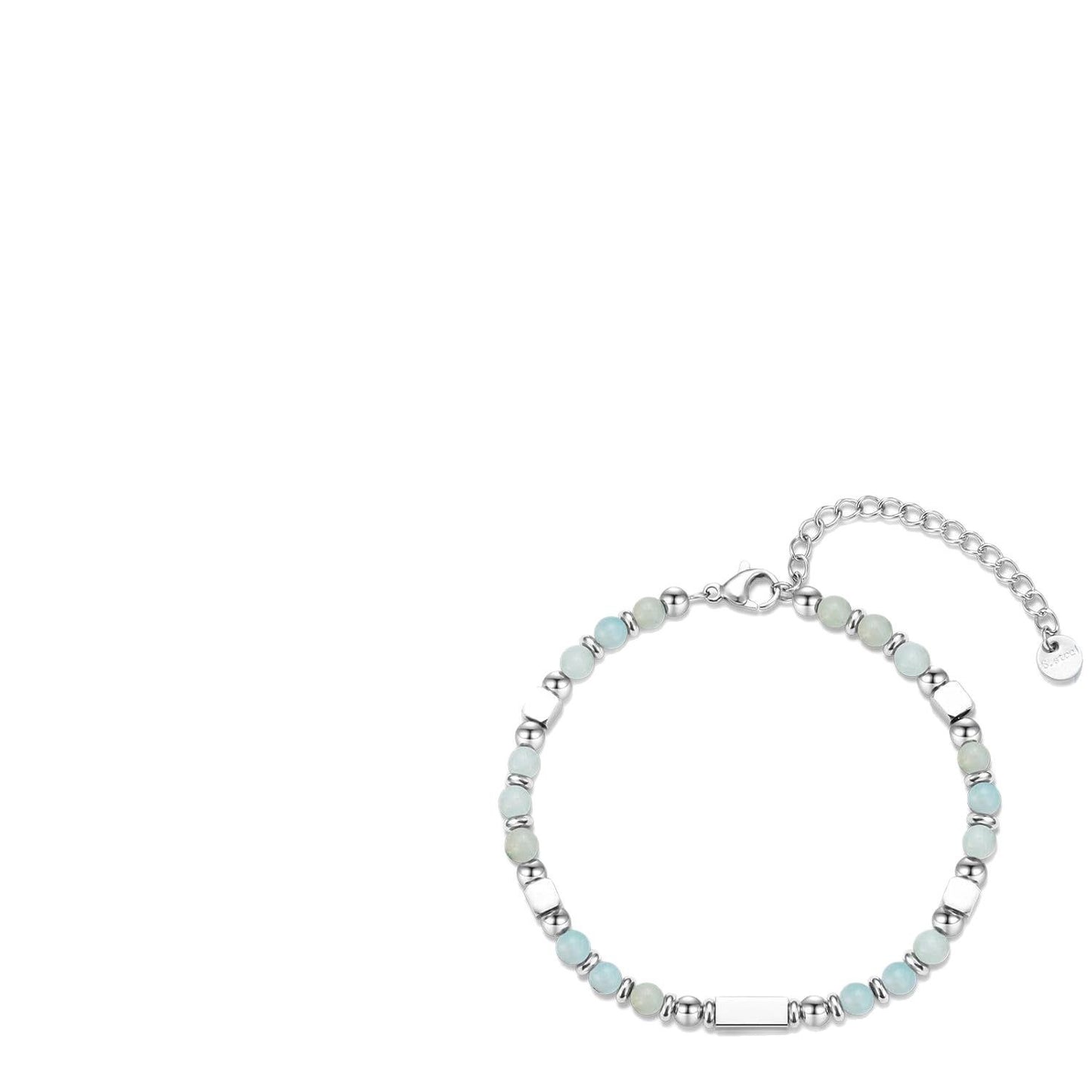 Sweet Cartoon Square Stainless Steel Beaded Bracelet