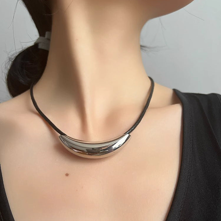 Minimalist Elegant Geometric Titanium Steel Choker Necklace Figaro Chain
