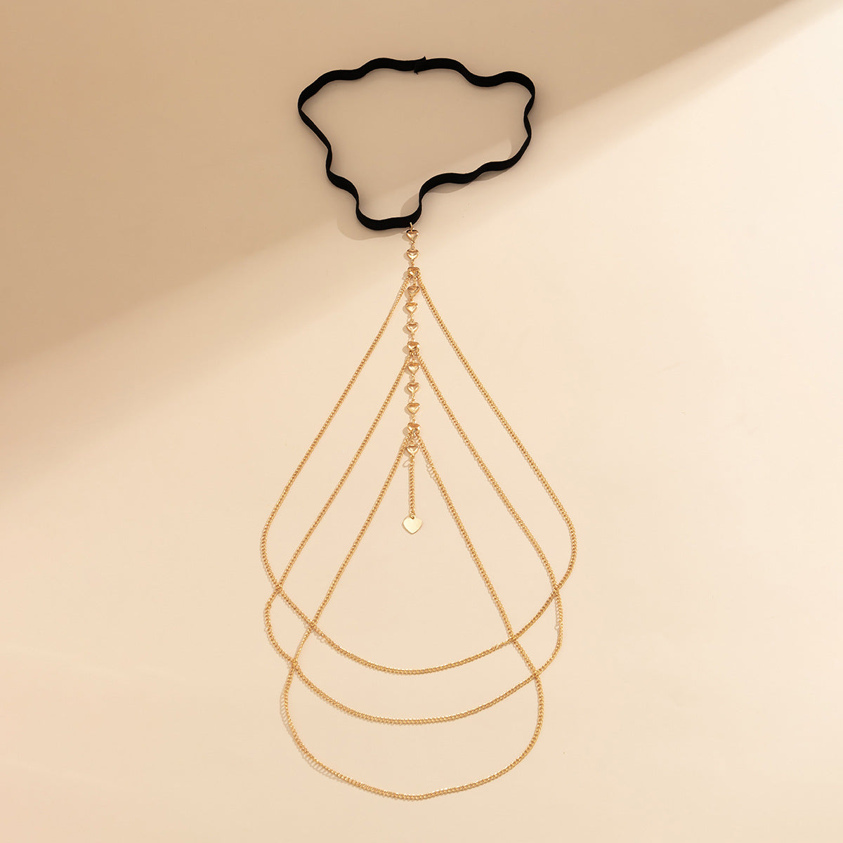 Casual Heart Shape Metal Layered Chain Tassel Body Chain Leg Chain for Women