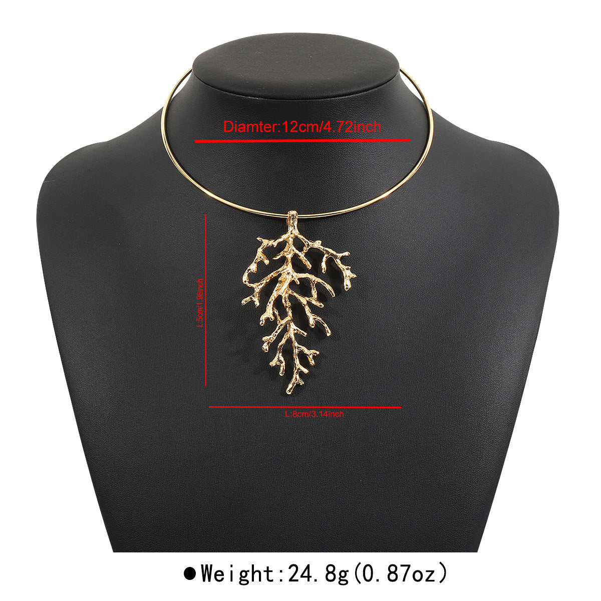 Collar Gargantilla Minimalista de Aleación en Forma de Árbol para Mujer con Motivo de Hoja Botánica Natural