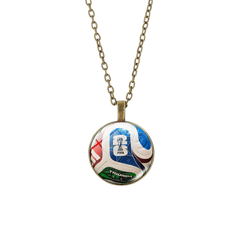 Sporty Round Geometric Alloy Plated Pendant Necklace with Crystal Charm for Unisex