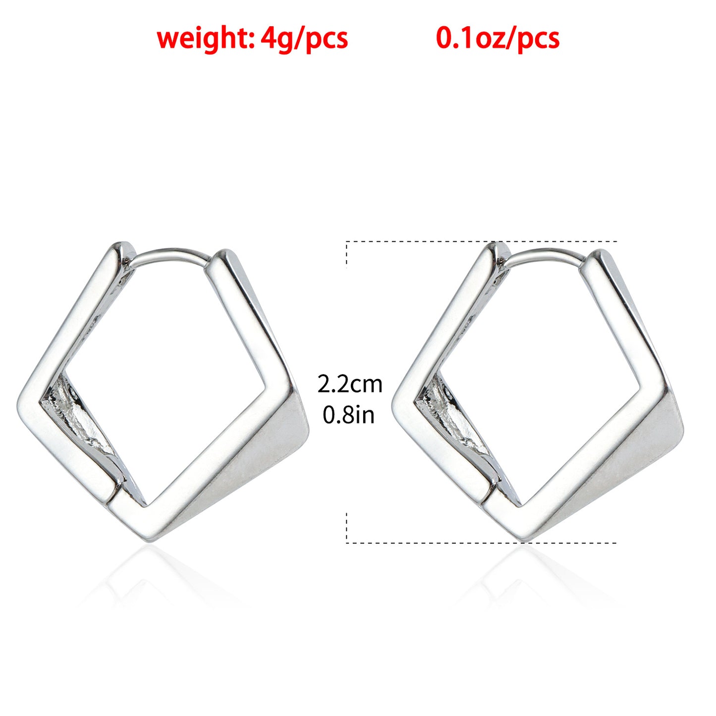 Pendientes de metal minimalistas geométricos poligonales con acabado chapado para mujer, aretes de moda versátiles para el día a día