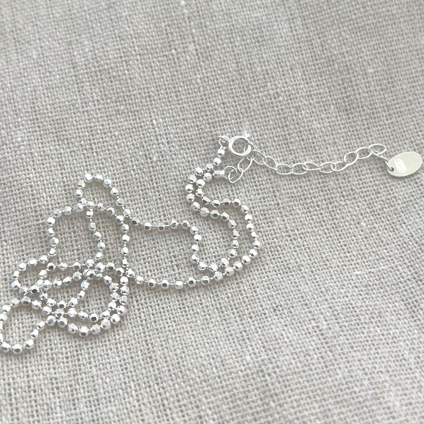Minimalist Geometric Round Bead Necklace in 925 Sterling Silver with Plated Finish Snake Chain
