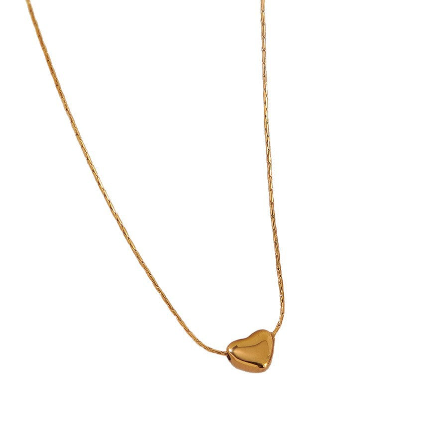 Elegante collana a cuore placcata in acciaio inossidabile da donna