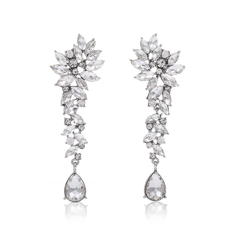 Fashionable Drip-Shaped Alloy Earrings with Plated Finish for Women Featuring Floral Leaf and Tree Motifs