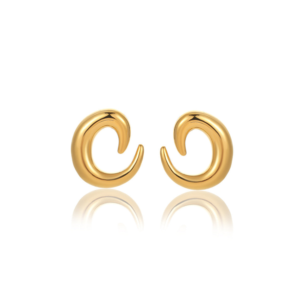 Orecchini a cerchio irregolari in acciaio inossidabile placcato oro 18K in stile vintage, ipoallergenici e resistenti allo sbiadimento