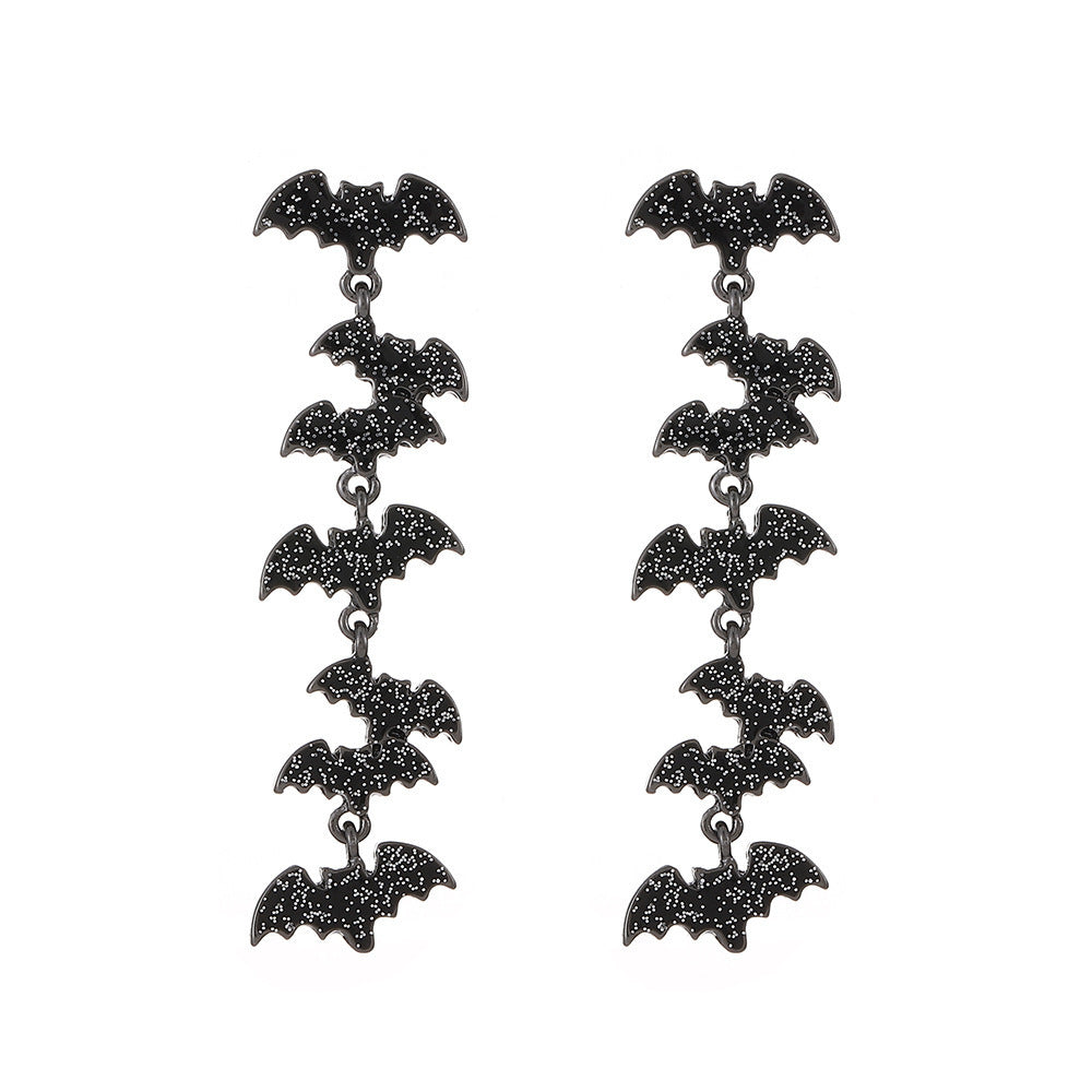Pendientes de aleación con diseño de calabaza y calavera, estilo punk, chapados en oro, para mujer, temáticos de Halloween