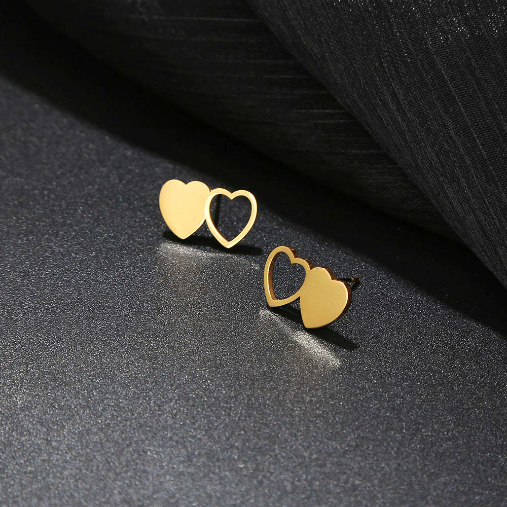 Sweet Heart Titanium Steel Plated Earrings
