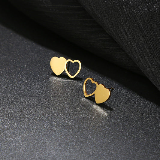 Sweet Heart Titanium Steel Plated Earrings