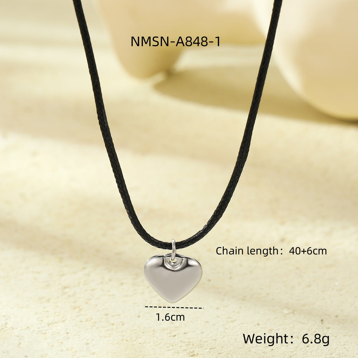 Collana con Ciondolo a Cuore Minimalista alla Moda in Acciaio Inossidabile con Finitura Placcata da Donna