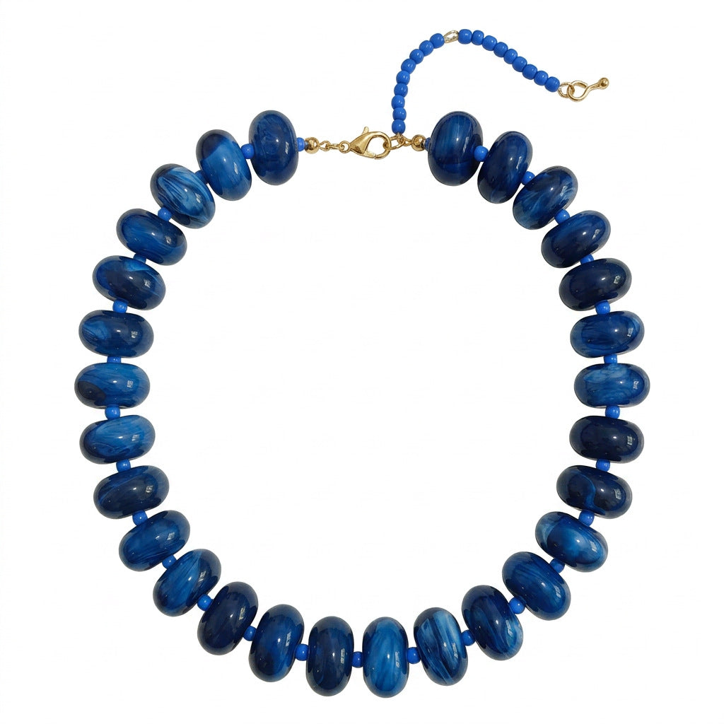 Bohemian Geometric Acrylic Pendant Brass Ball Chain Necklace for Women