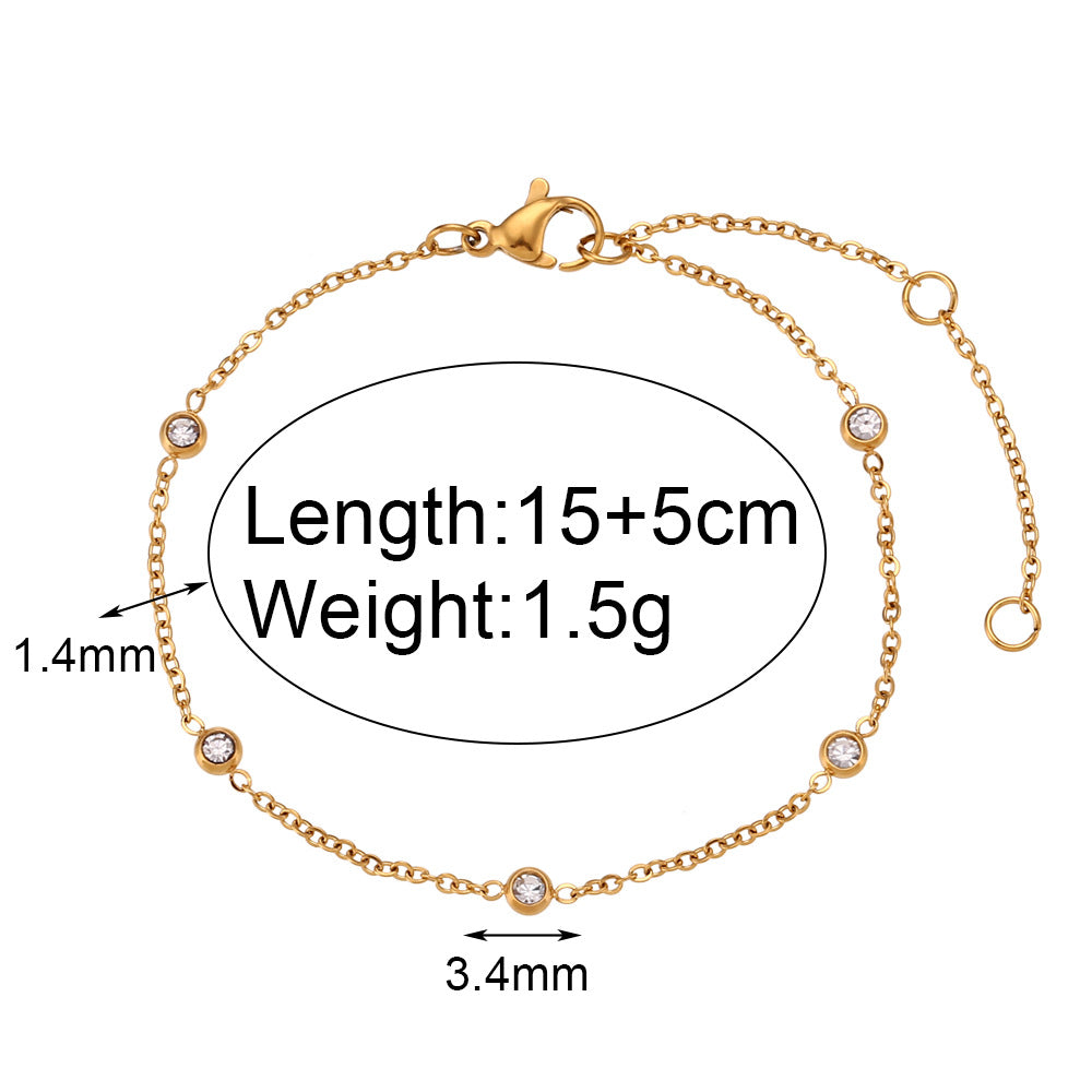 Minimalist Fashion Stainless Steel Micro-Paved Round Ball Necklace with Electroplated Finish for Women