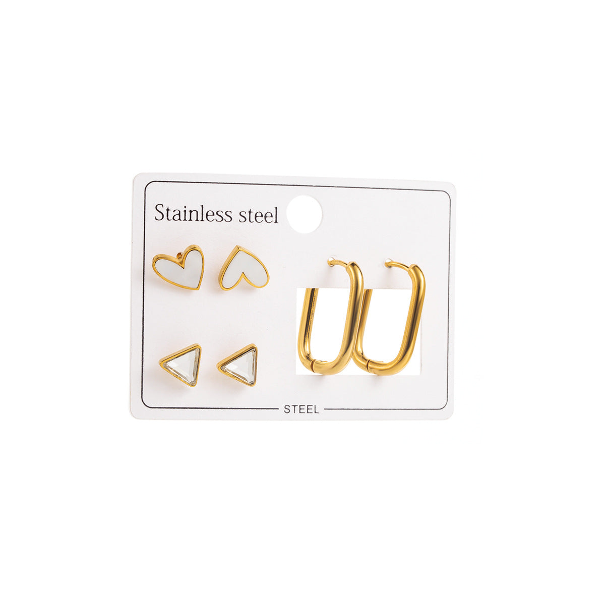 Elegantes pendientes de acero inoxidable con forma de corazón, minimalistas, con perla barroca e incrustaciones de concha para mujer