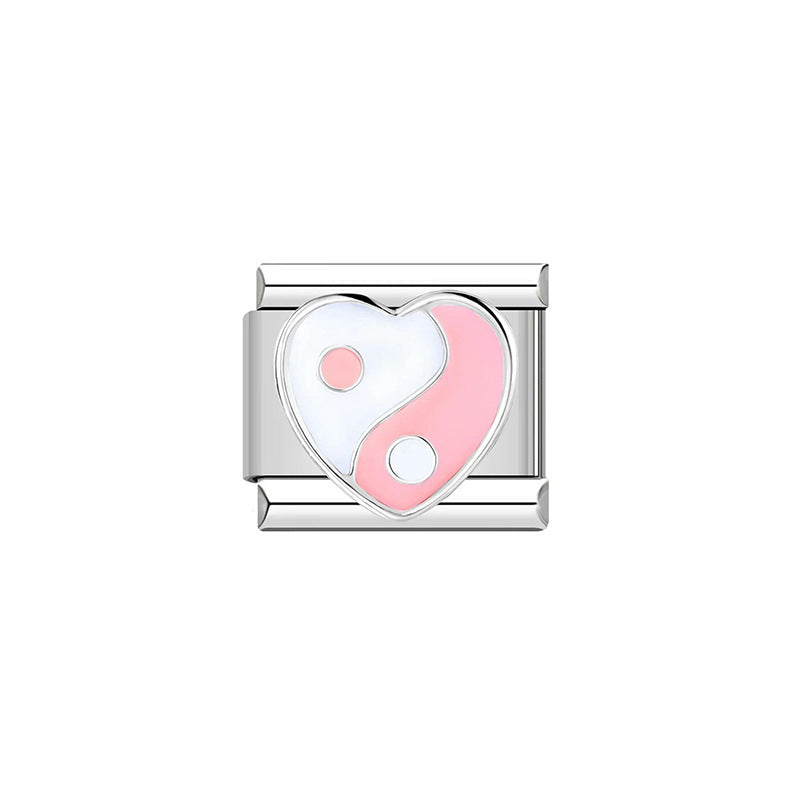 Sweet Streetwear Heart Stainless Steel Plated DIY Charm Bar Bracelet Accessories Unisex