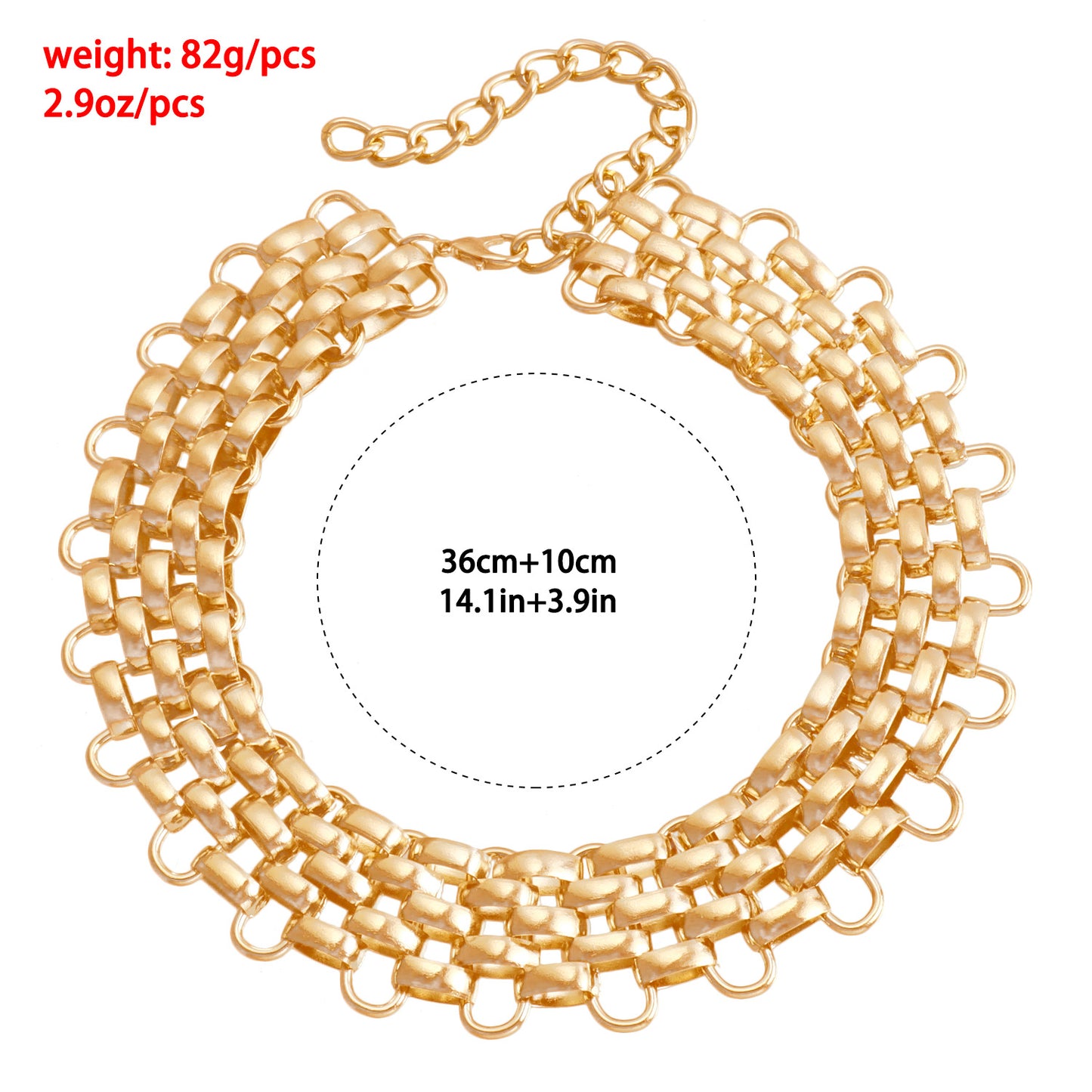 Collar colgante geométrico estilo punk con cadena de metal chapado grueso para mujer, accesorio de moda