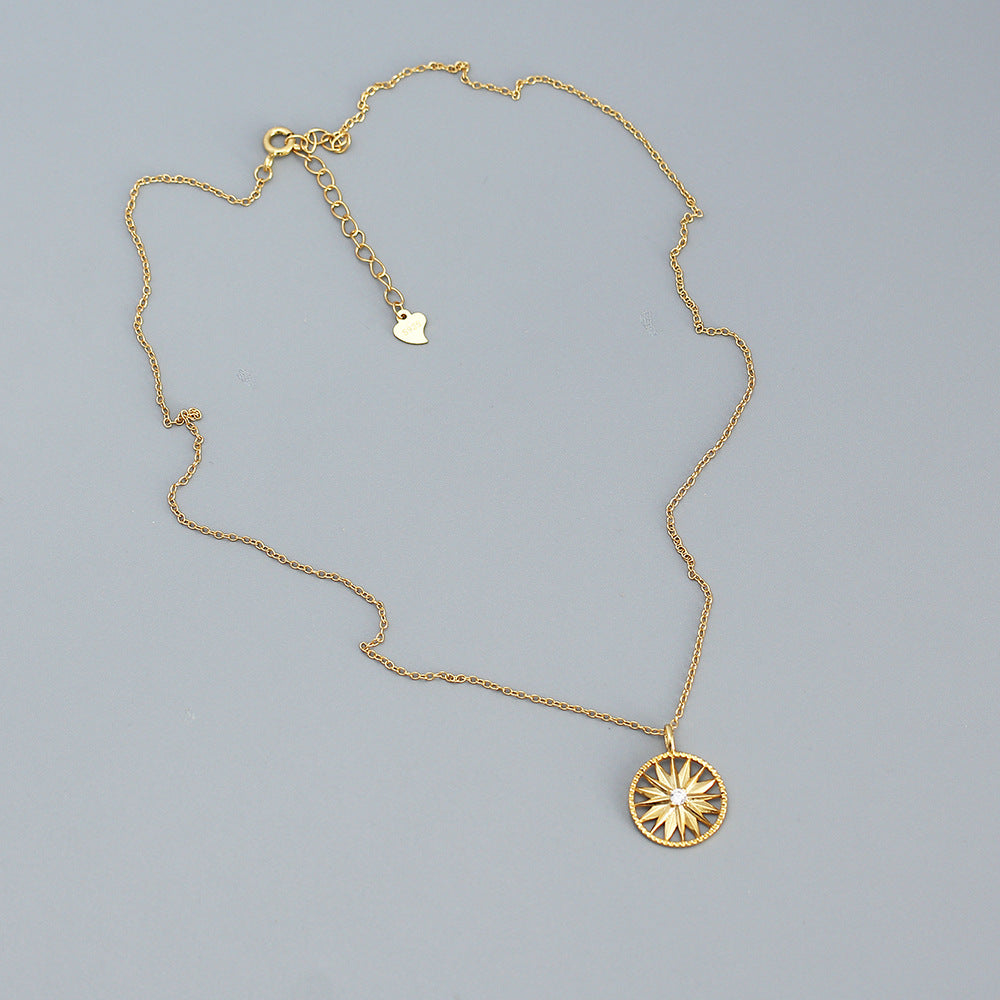 Minimalist 925 Sterling Silver Star Geometric Pendant Necklace for Women