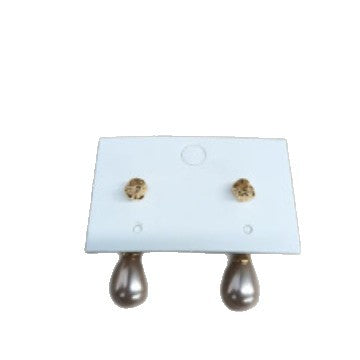 Orecchini a perno da donna vintage eleganti a goccia con imitazioni di perle e perni in acciaio placcato