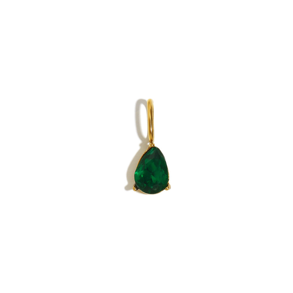 Colgante minimalista de gota de agua en acero inoxidable bañado en oro de 18K para fabricación de joyas DIY