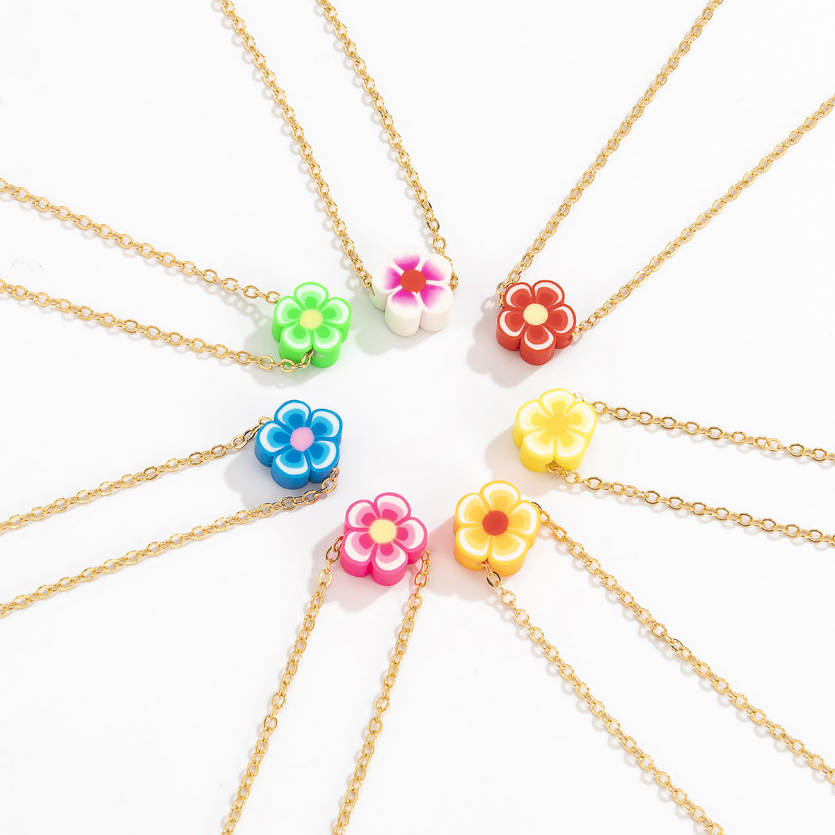 Bohemian Floral Polymer Clay Waist Chain for Women with Delicate Metal Chain and Lobster Clasp