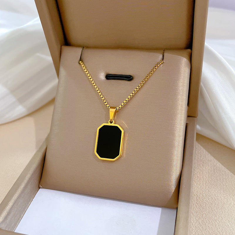 Minimalist Plated Titanium Steel Geometric Necklace for Unisex