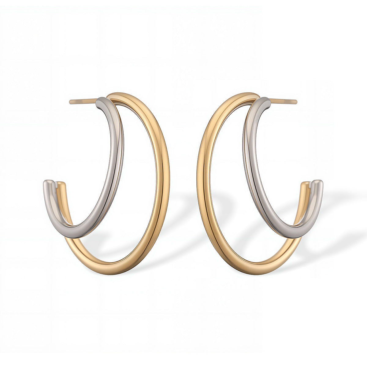 Minimalist Geometric Stainless Steel Earrings for Women with Plated Finish Irregular Design Fashionable and Versatile