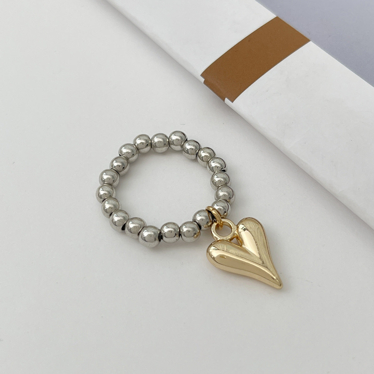 Minimalist Plated Alloy Heart Ring for Women