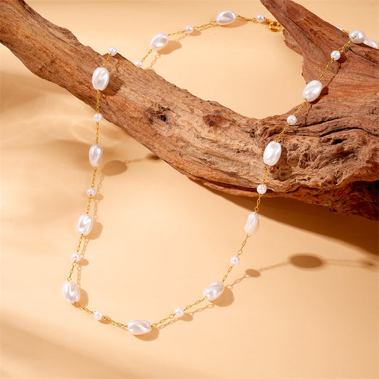 Fashion Office Stainless Steel Box Chain Necklace and Bracelet Set