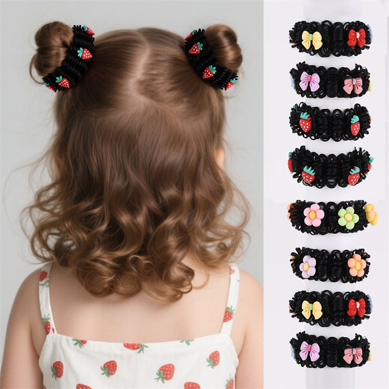 Natural Style Bow-Shaped Hair Clip for Girls Made of Plastic Resin with Ruffled and Mesh Details Perfect for Ponytail and Cute Floral Hairstyles