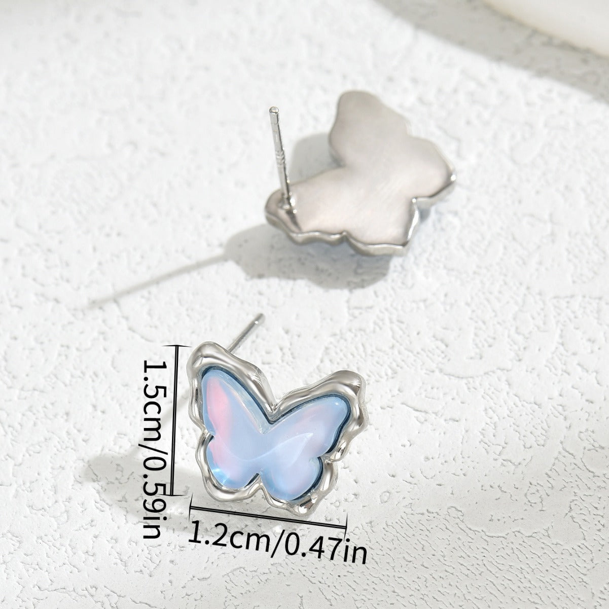 Pendientes minimalistas en forma de lazo con acabado esmaltado e incrustaciones de pedrería para mujer, aretes elegantes y versátiles