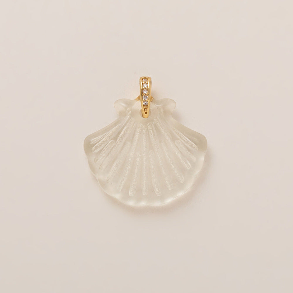 Luxury Casual Geometric Animal Brass Plated Pendant Necklace with Goldfish Conch Starfish Tropical Fish Charms