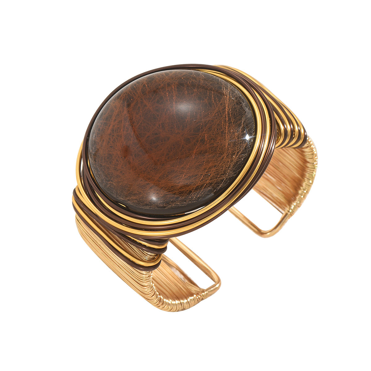 Pulsera geométrica de lujo para mujer con incrustaciones de piedras preciosas, brazalete ajustable de aleación de zinc para la elegancia diaria