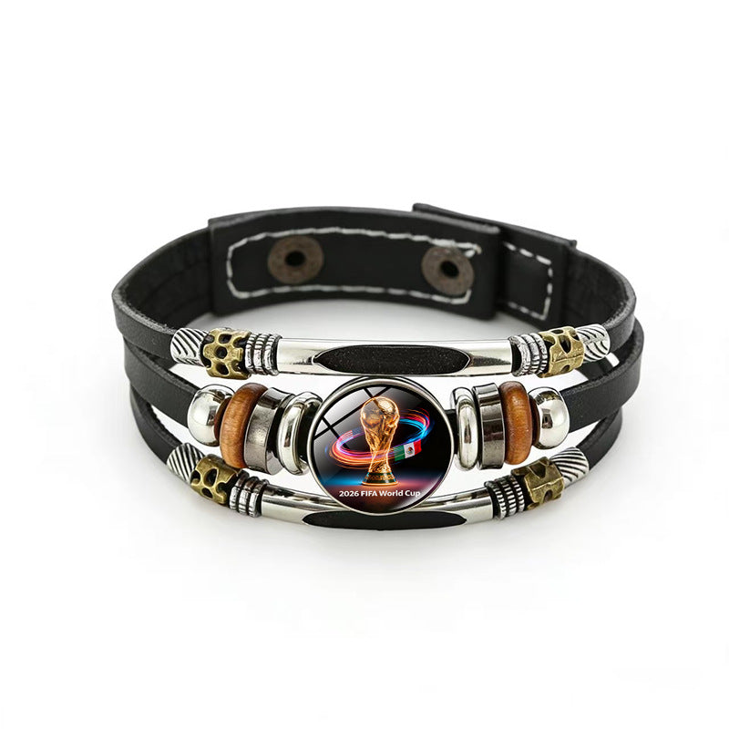 Bracciale in pelle placcato geometrico unisex
