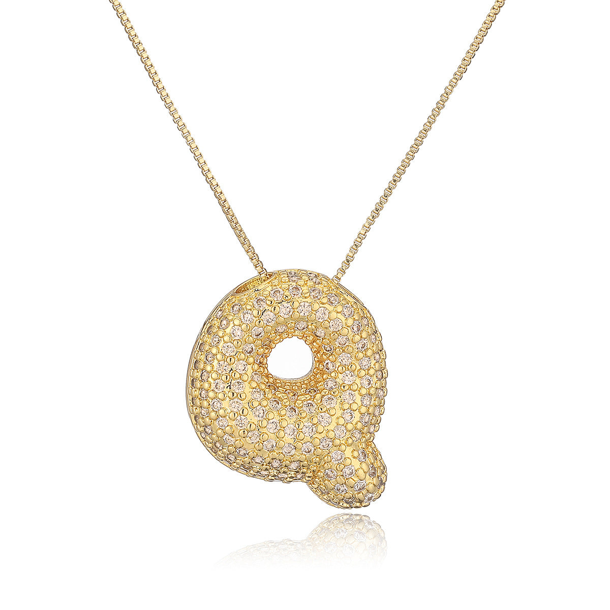 Collana a forma di lettera minimalista in rame placcato oro vero da donna