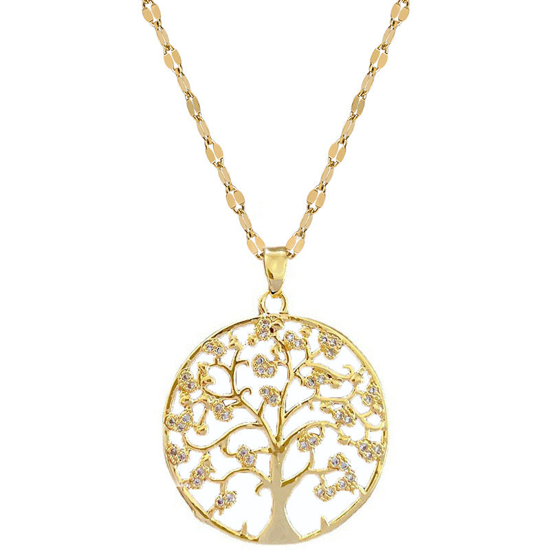 Geometric Luxury Plated Stainless Steel Necklace for Women with Titanium Steel Chain