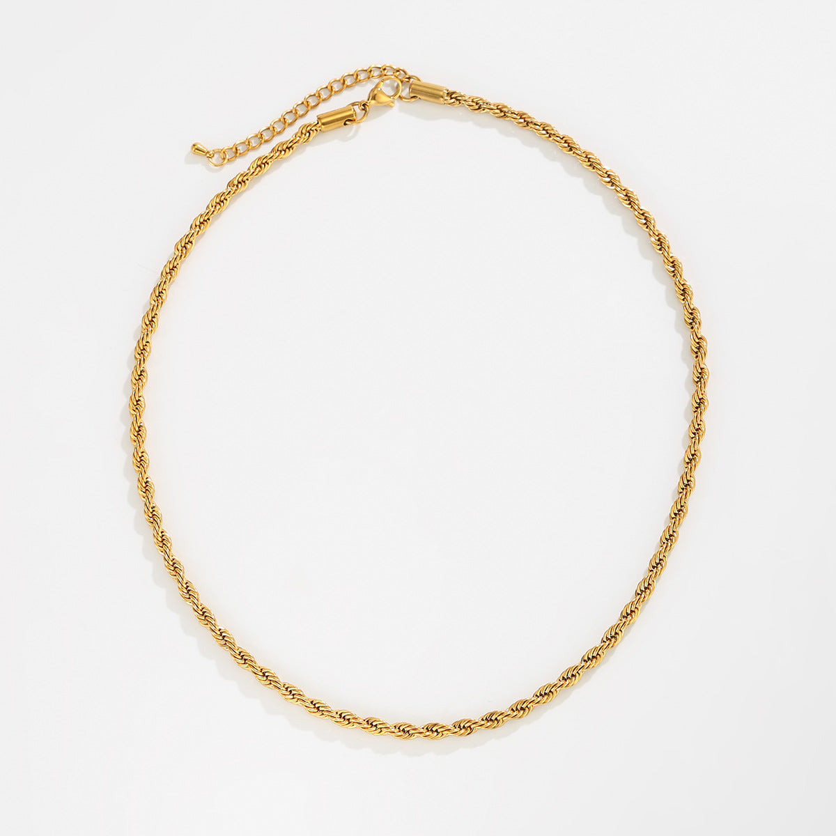 Minimalist Geometric Round Pendant Stainless Steel 18K Gold Plated Snake Chain Rope Chain Necklace for Women