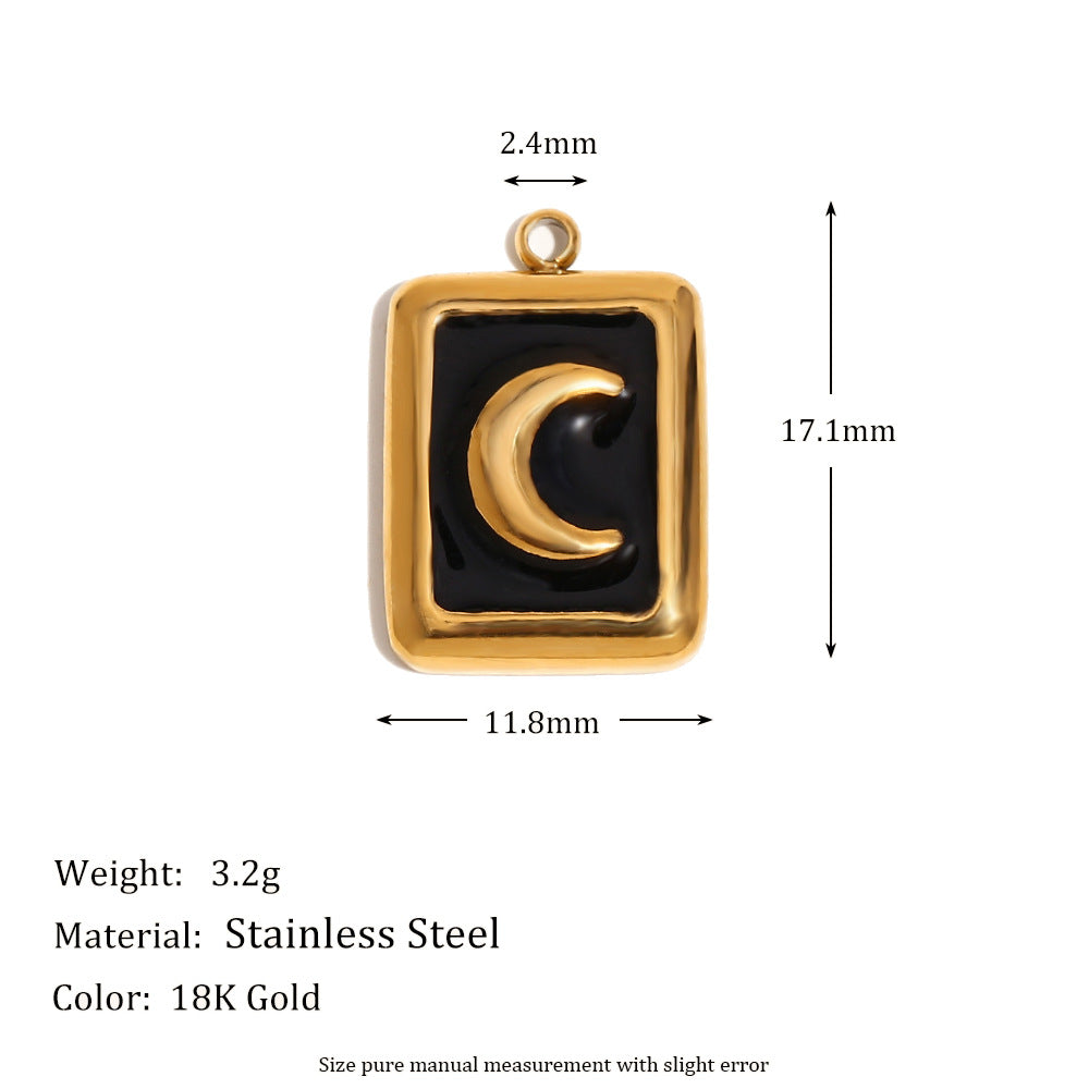 Vintage-Style Oval Charm Pendant in Stainless Steel with 18K Gold Plating for DIY Jewelry Making