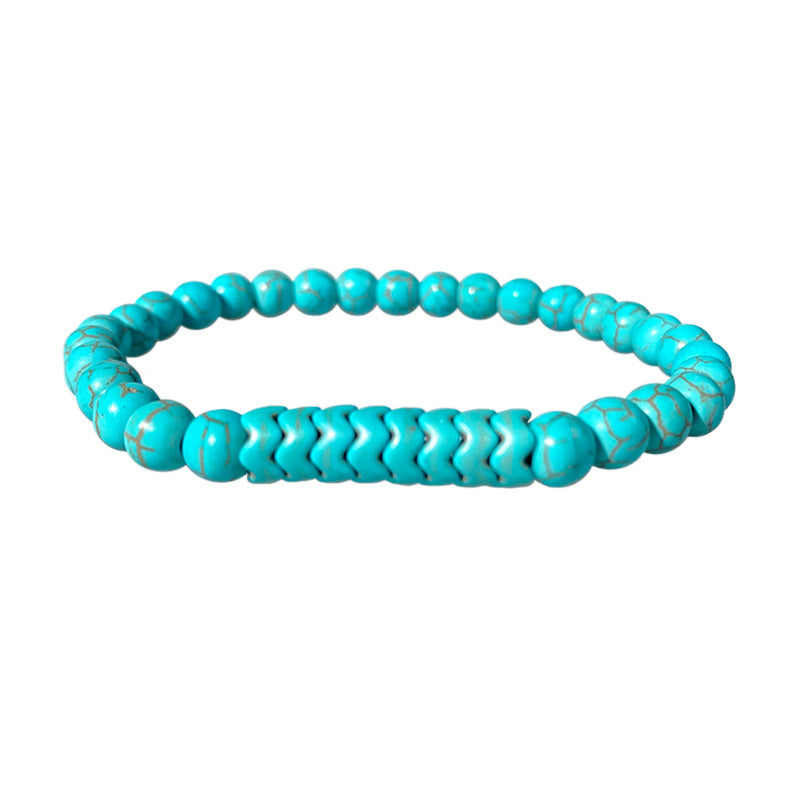 Bohemian Geometric Natural Turquoise Beaded Bracelet Unisex